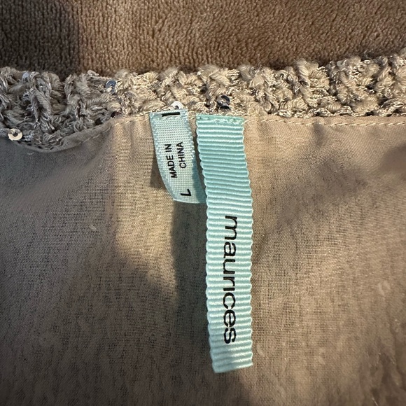 Maurices Crochet Sweater with Chiffon Lining - Picture 3 of 5